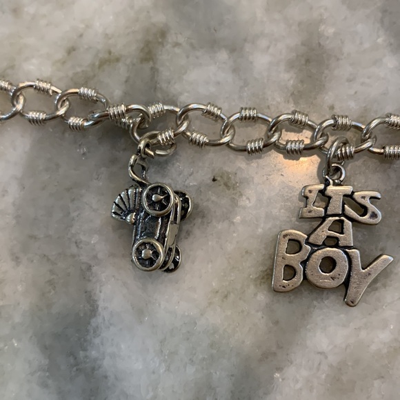 .925 Charm Bracelet with Charms Sterling Silver Jewelry - Picture 2 of 5